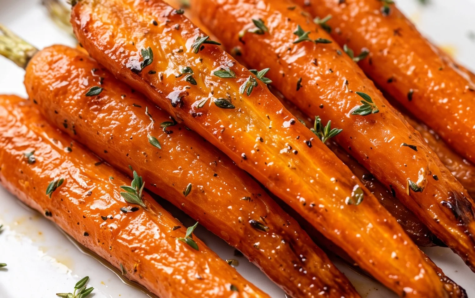 Carottes rôties au miel et au thym